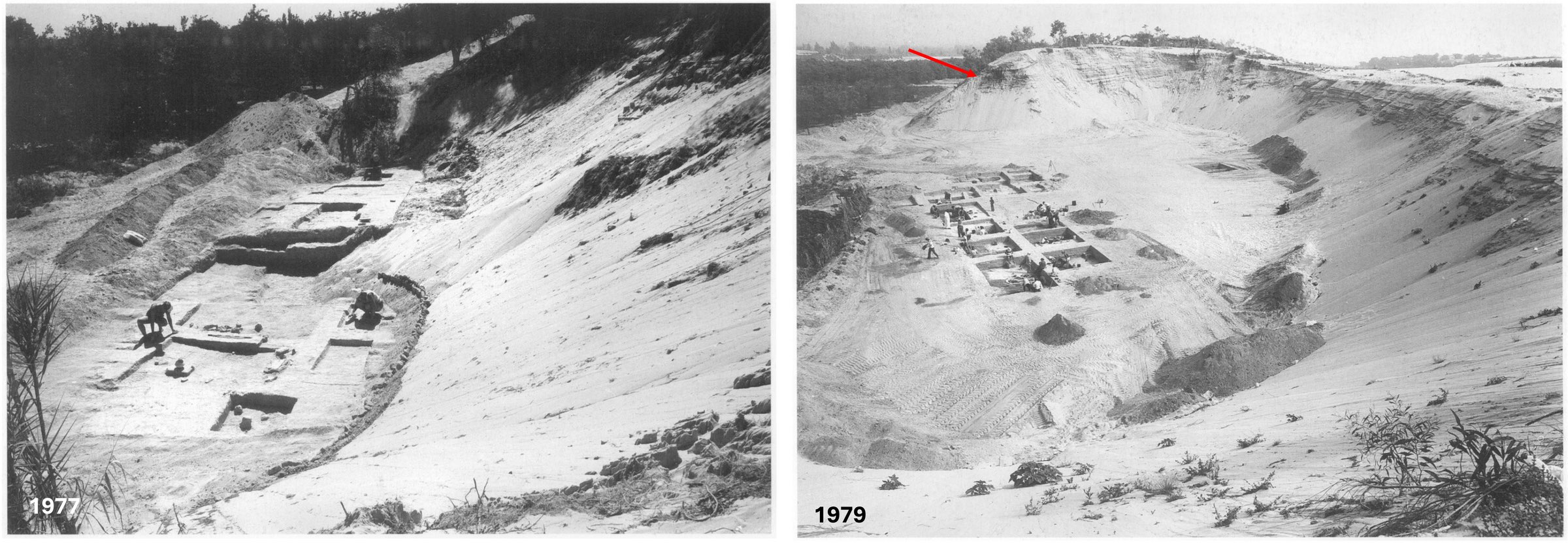 Removal of sand advances with the site’s excavation.